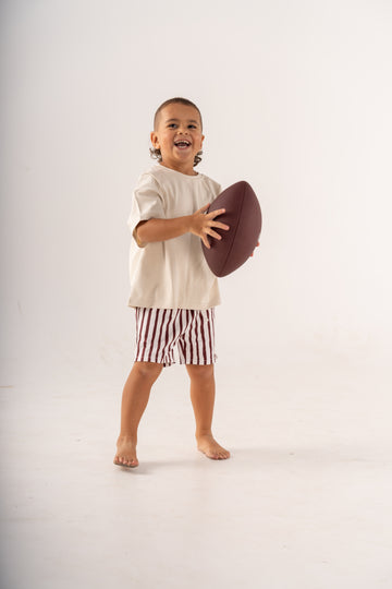 Burgundy strip short